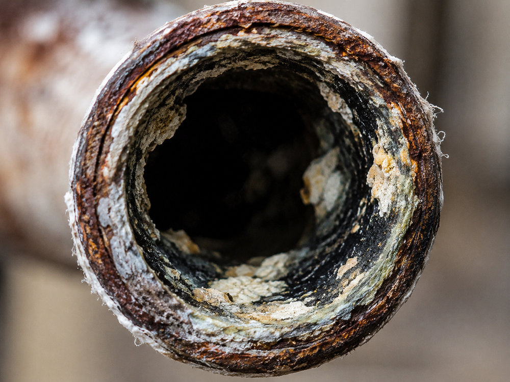 Inside an old water pipe